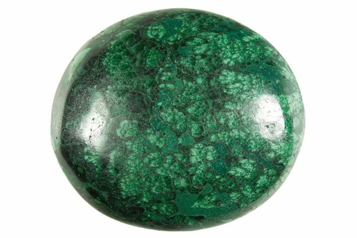 Polished Banded Malachite Palm Stone - DR Congo #321183